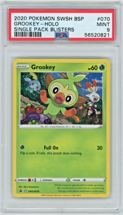 Pokemon PSA 9 Grookey SWSH Black Star Promos SWSH070 Holo Promo - Image 1