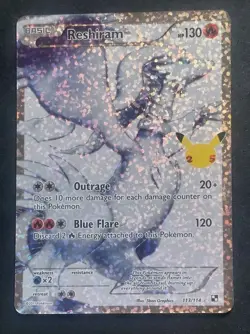 Reshiram 113/114 Celebrations - Ultra Rare - Full Art - 2021 Pokemon - NM+ - Image 1