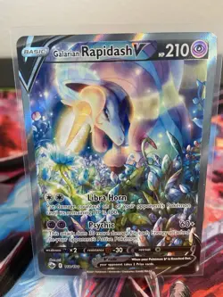 Pokemon TCG Galarian Rapidash V (Alternate Full Art) SWSH06: Chilling Reign 168 - Image 1