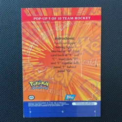 Pokemon Topps Team Rocket Pop-Up 5 of 10 TV Animation 3 Card - Image 2