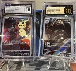 Pokemon CGC Graded Art Rare Holo Team Rocket's Mimikyu & Houndoom Japanese Lot - Image 1