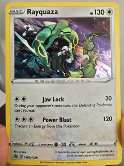 Pokemon TCG Rayquaza Sword & Shield SWSH029 Cosmos Holo Black Star Promo Card NM - Image 3