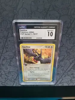 GEM MINT Pokemon: Swellow #15/17 Pop Series 1 Non-holo 2004 Vintage - CGC - D101 - Image 4