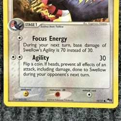 Pokemon POP Series 1 Swellow 15/17 Regular Common NM - Image 4