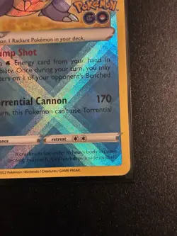 Pokemon TCG Radiant Blastoise Holo Card 018/078 Pokemon Go Rare, Near Mint/Mint - Image 3