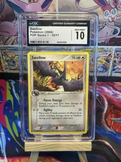 Swellow 15/17 - CGC Gem Mint 10 - POP Series 1 - Pokemon TCG 2004 Vintage - Image 1
