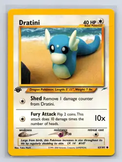 Dratini 63/105 Common Neo Destiny Pokemon 1st Edition Lightly Played - Image 1