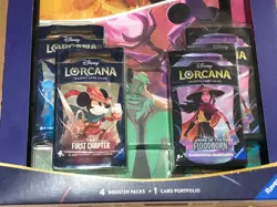 TCG Disney Lorcana Portfolio Bundle 4 Booster Packs & 1 Card Portfolio New - Image 3