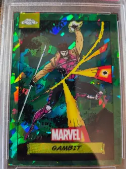 2024 Topps Chrome Marvel Sapphire Gambit Green 12/99 PSA 9 Mint #3 X-Men - Image 2