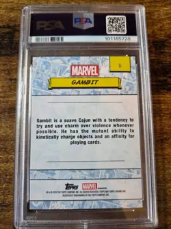 2024 Topps Chrome Marvel Sapphire Gambit Green 12/99 PSA 9 Mint #3 X-Men - Image 3