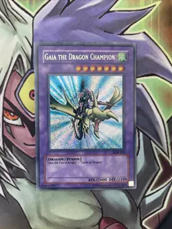 LOB-125 Gaia The Dragon Champion Secret Rare UNL North American Print NM Yugioh - Image 1