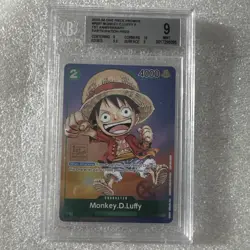 Monkey D. Luffy P-037 One Piece Promo Card TCG 1st Anniversary Stamp Foil PSA 9 - Image 1