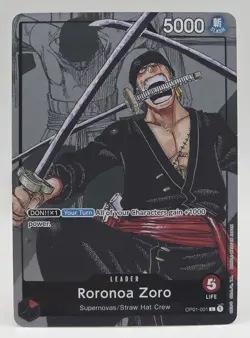 One Piece Card Game - Roronoa Zoro OP01-001 Alternate Art 25th Anniversary NM - Image 1
