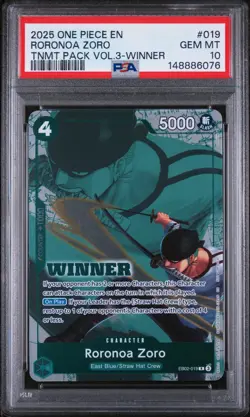 RORONOA ZORO 2025 ONE PIECE TOURNAMENT PACK WINNER VOL.3 #019 PSA 10 - Image 1