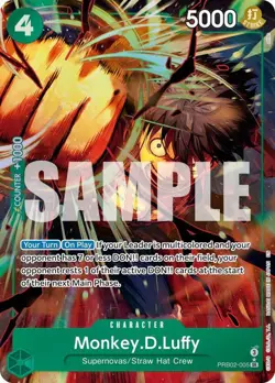 One Piece English - Monkey.D.Luffy - Alt Art - PRB02 - PRB02-005 - SR- NM - Image 1