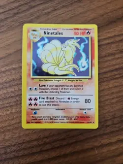 Pokemon TCG Ninetales Flame Base Set Card 12/102 Holographic Rare, 1999 WOTC - Image 1
