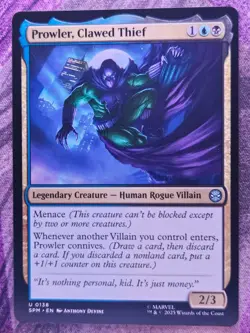 Prowler, Clawed Thief 138 Uncommon Marvel's Spider-Man Magic: The Gathering LP - Image 1