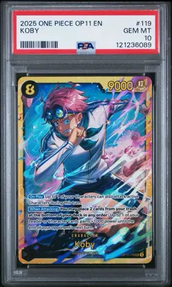 2025 One Piece A Fist Of Devine Speed 119 Koby PSA 10 Card Secret Rare GEM MINT! - Image 1