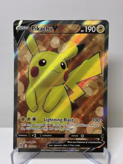Pikachu V (Full Art) 157/172 SWSH09: Brilliant Stars - Pokemon Card - NM - Image 1
