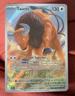 2026 Pokemon Chaos Rising Tauros 096/086 Illustration Rare Full Art NM/M - Image 1