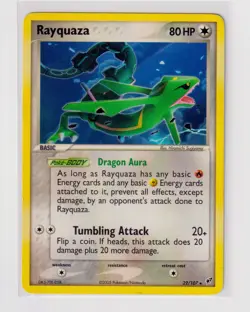 Non-Holo Rare Rayquaza Pokemon Card Ex Deoxys 22/107 LP - Image 1