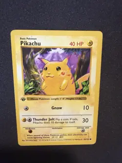 1999 Pokemon RED CHEEKS PIKACHU Base Set 1ST EDITION Shadowless Card 58/102 WOTC - Image 3