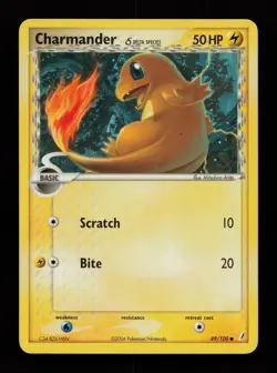 Charmander 49/100 Common Crystal Guardians Pokemon Cards - Image 1
