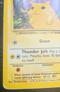 Pokemon Rare Yellow Cheek Pikachu 58/103 Original Base Set Card 1999 WOTC - Image 5