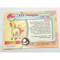 Ponyta Pokemon Card Topps #77 TV Animation Edition Series Blue Logo - Image 2
