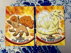 Vintage 1999 Pokemon Card Vulpix #37 Ninetails #38 TOPPS Series 1 Blue Label NM✨ - Image 1
