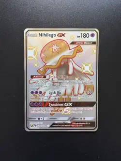 Nihilego GX - SV62/SV94 - Pokemon Hidden Fates Sun & Moon Shiny Rare Card NM - Image 1