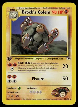 Pokemon Card - Brock's Golem Gym Heroes 20/132 1st Edition Rare - Image 1