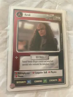 Star Trek CCG 1E WB95 Set KURAK Rare Card NEVER PLAYED - Image 1