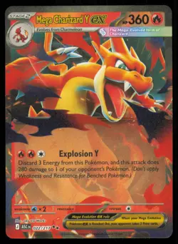 Mega Charizard Y ex 022/217 Ascended Heroes English Pokemon TCG NM - Image 1