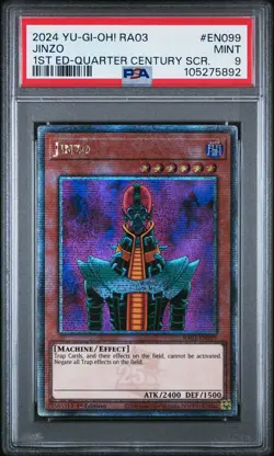 2024 YU-GI-OH! RA03-QUARTER CENTURY BONANZA #EN099 JINZO PSA 9 - Image 1
