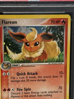 2006 VINTAGE Pokemon Flareon Holo #2 - POP Series 3 - PSA 7 SWIRL RARE! - Image 2