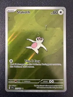 Pokemon TCG Slakoth Card 212/191 Illustration Rare, Surging Sparks Series NM - Image 1