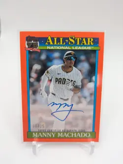 2026 Topps Baseball Series Two Manny Machado Auto On Card Orange /25 1991 - Image 1