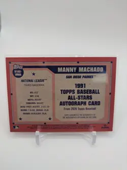 2026 Topps Baseball Series Two Manny Machado Auto On Card Orange /25 1991 - Image 2