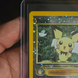 WOTC Pokemon Pichu TCG Reverse Holo Card 35/53 WOTC Promo with 3xs Swirl NM- LP+ - Image 2
