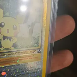 WOTC Pokemon Pichu TCG Reverse Holo Card 35/53 WOTC Promo with 3xs Swirl NM- LP+ - Image 4