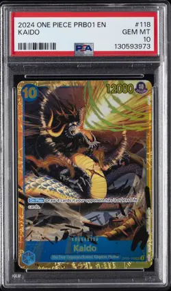 2024 ONE PIECE PRB01-PREMIUM BOOSTER -ONE PIECE CARD THE BEST- #118 KAIDO PSA 10 - Image 1