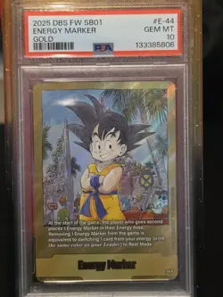 PSA 10 Dragon Ball Fusion World Card SB01 Energy Marker Gold E-44 Son Goku - Image 1