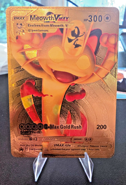 Pokemon Meowth VMAX Gold Foil Promo Card SWSH005 300 HP Sword & Shield - Image 1