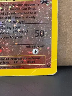 RARE 2001 Reverse HOLO Pokemon Card -Entei #34 Black Star Promo - Image 4