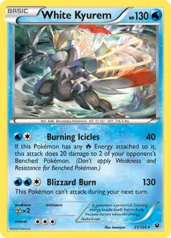 White Kyurem 21/124 Holo Rare XY - Fates Collide Pokemon Card - Image 1