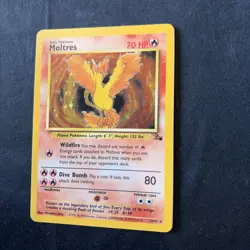 Pokemon Moltres Holo Rare 70HP Fossil 12/62 English Card 1999 - Image 3