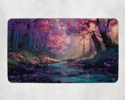 Enchanted Cherry Blossom MTG Mat - MTG Playmat - Image 1