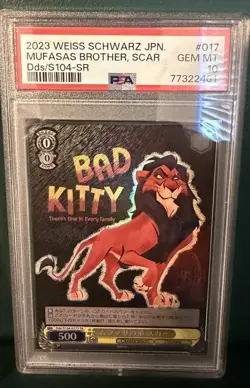 PSA 10 Weiss Schwarz Disney 100 Scar Bad Kitty DDS/S104-017S SR Japanese Graded - Image 1