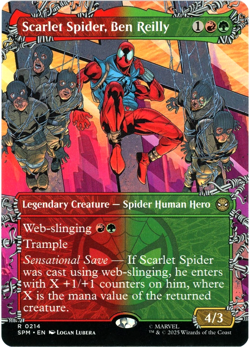 Scarlet Spider, Ben Reilly (Borderless) - 0214 - Marvel's Spider-Man MTG - NM/M - Image 1